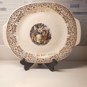 Vintage dinner platter made by The Sebring Pottery Co. in the 1940s. 